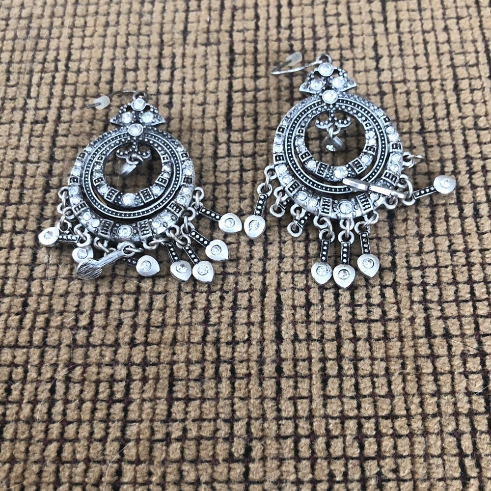 Intricate Silver Dangle Earrings